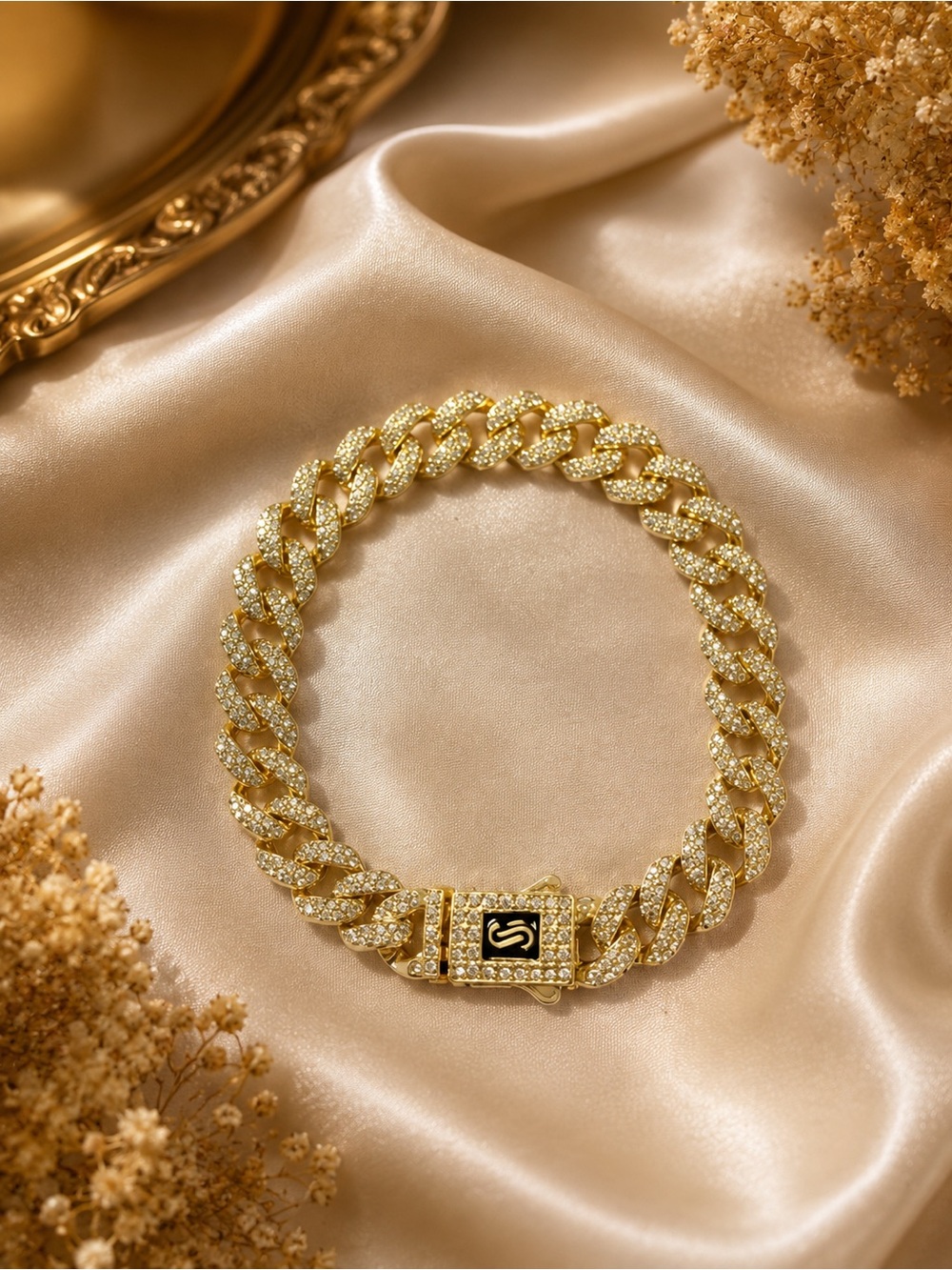14K Filled Iced Cuban Link Bracelet | CZ Pave Gold Statement Bracelet